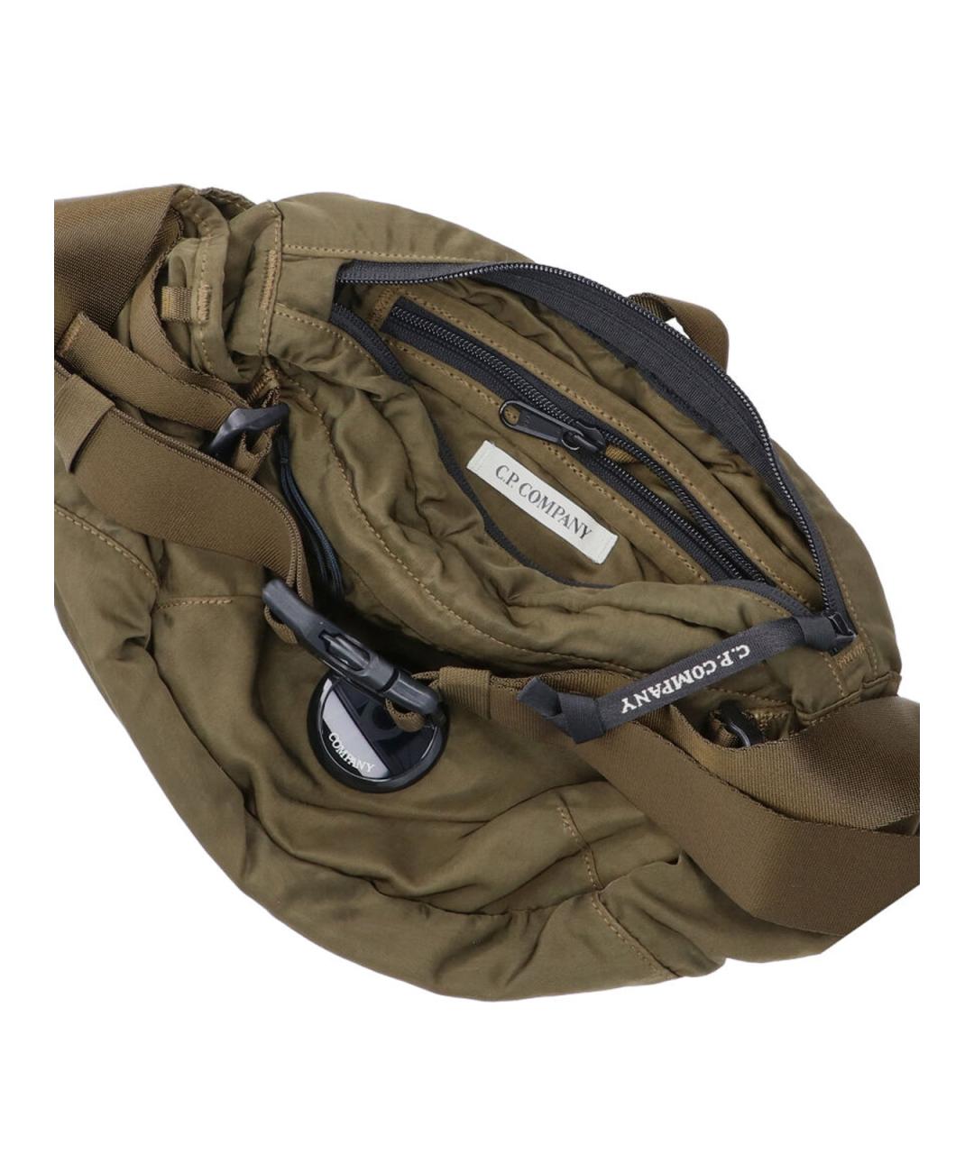 CP COMPANY Хаки тканевая поясная сумка, фото 4