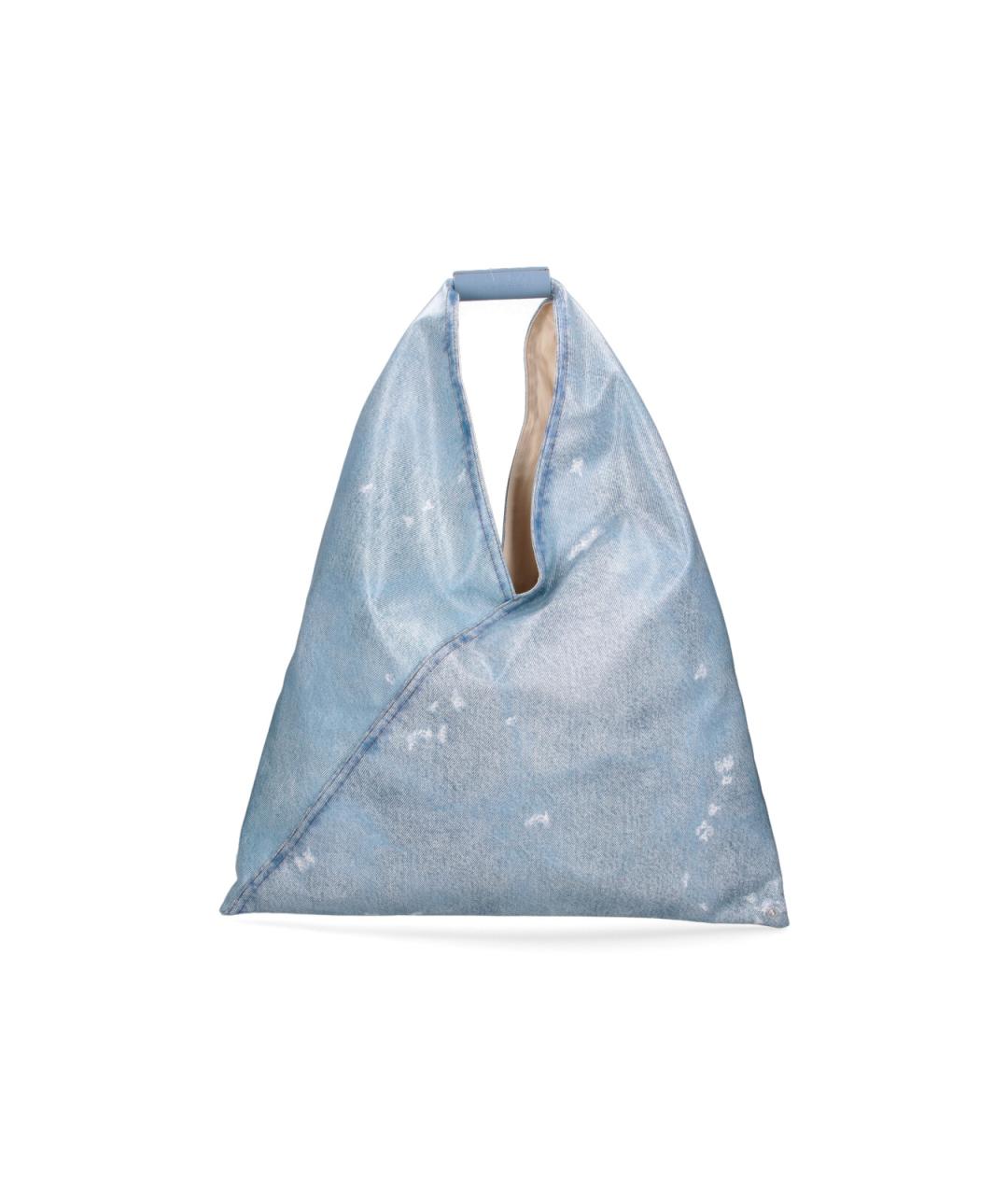 MM6 MAISON MARGIELA Голубая синтетическая сумка тоут, фото 1