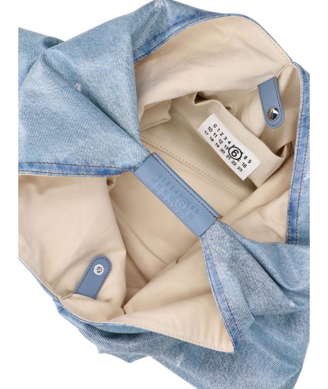MM6 MAISON MARGIELA Голубая синтетическая сумка тоут, фото 4