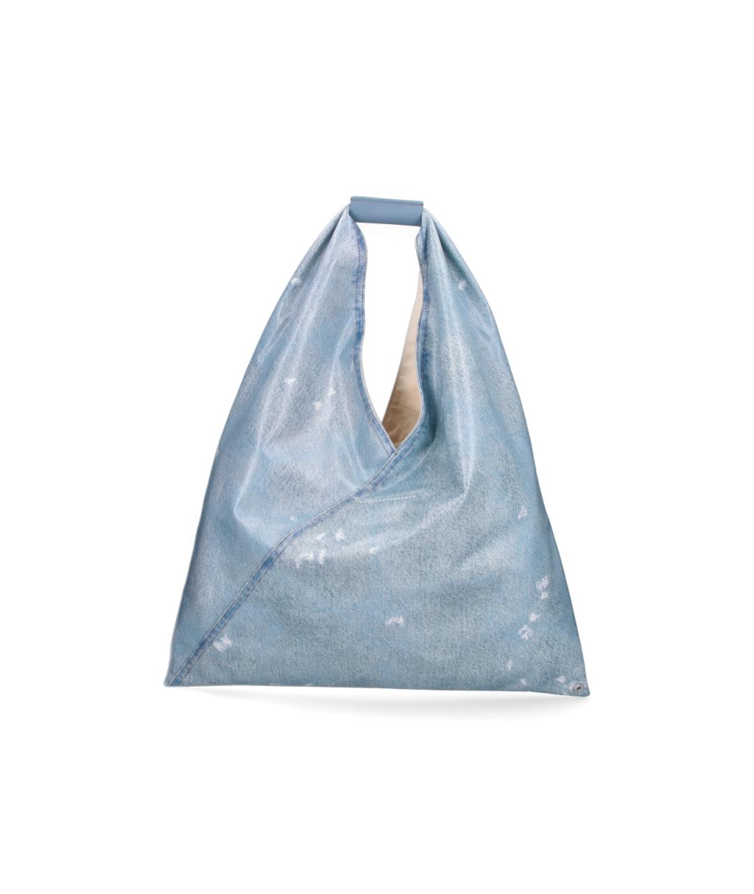 MM6 MAISON MARGIELA Голубая синтетическая сумка тоут, фото 3