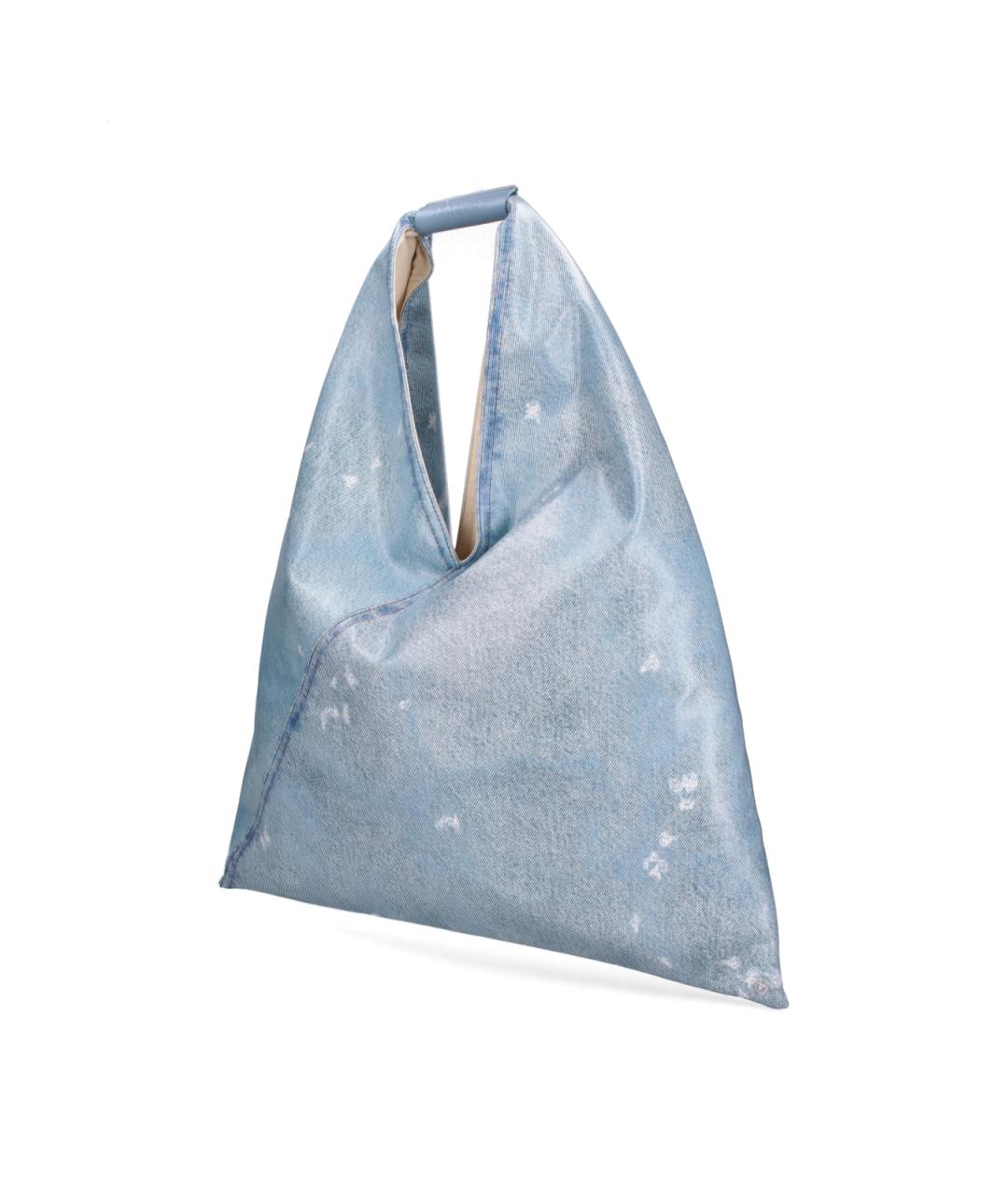 MM6 MAISON MARGIELA Голубая синтетическая сумка тоут, фото 2