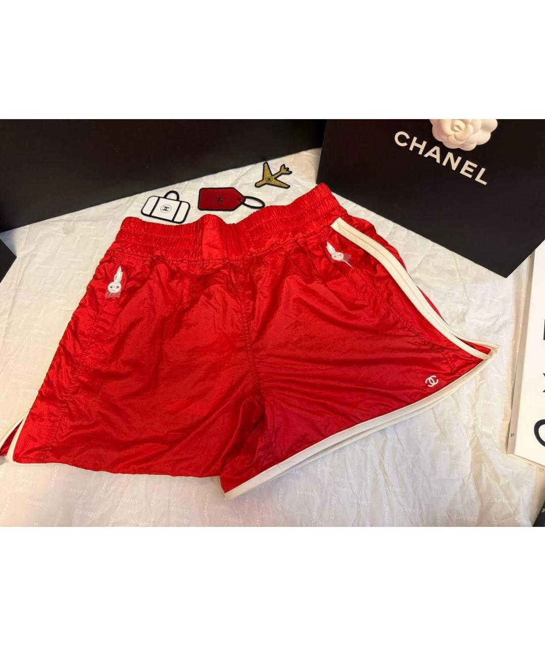 CHANEL Красные шорты, фото 3