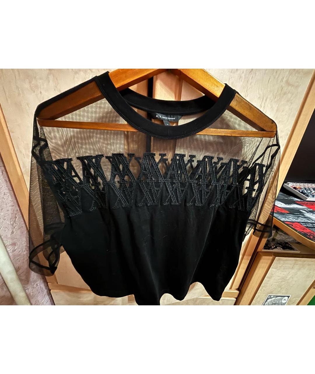 ARMANI EXCHANGE Черная хлопковая футболка, фото 4