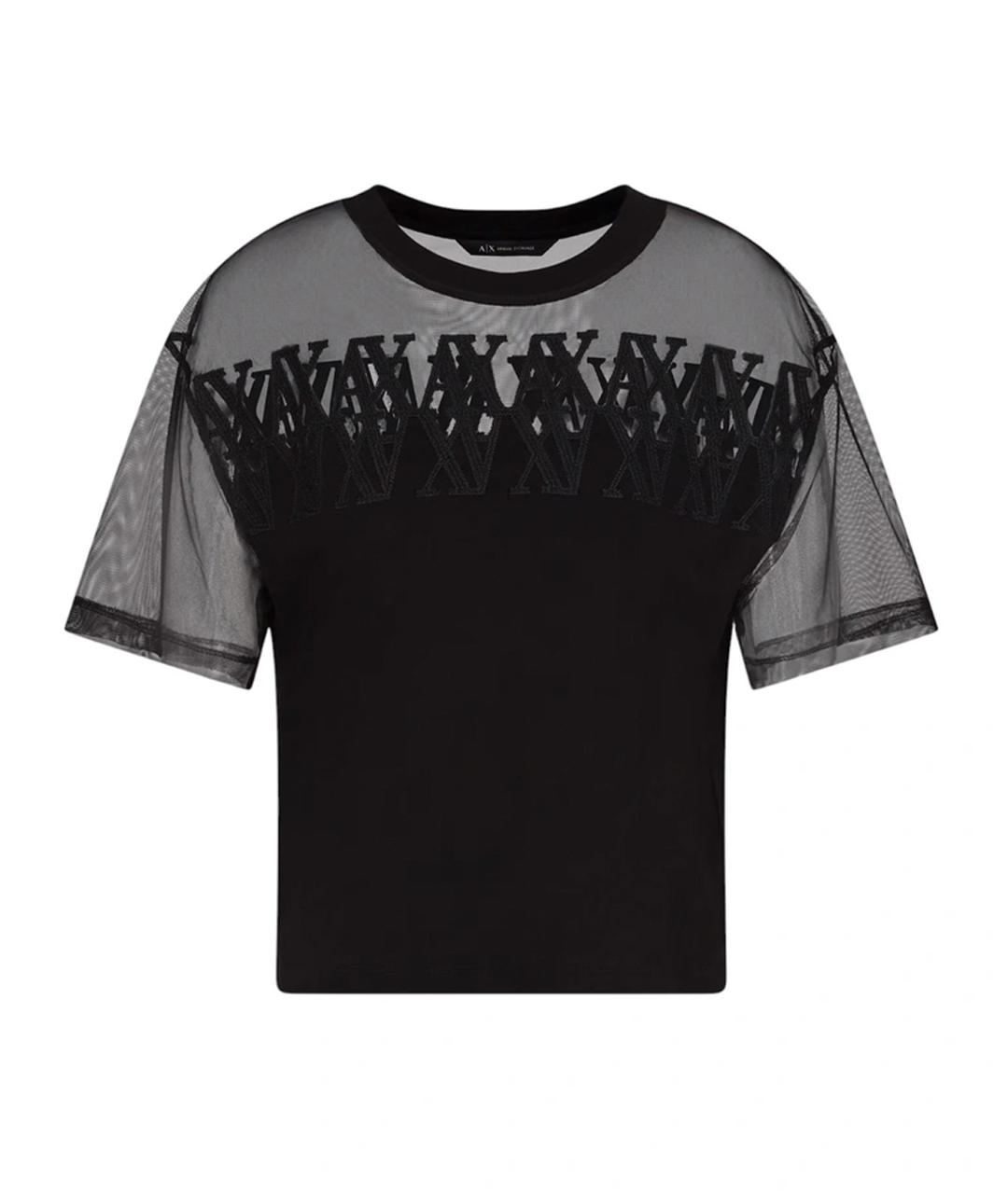 ARMANI EXCHANGE Черная хлопковая футболка, фото 1