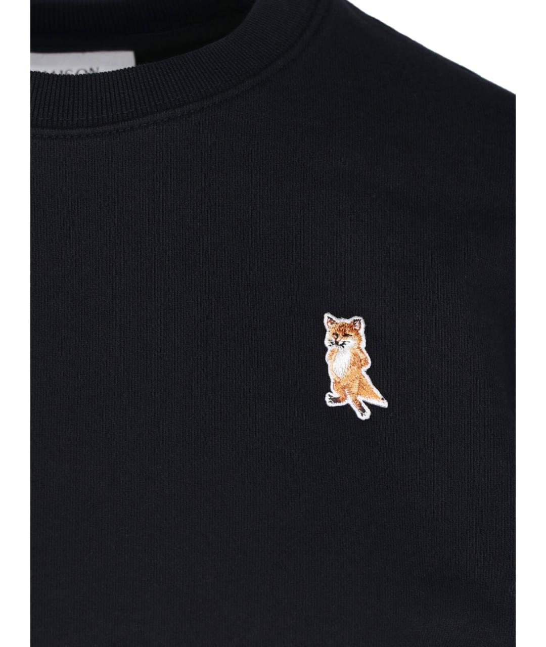 MAISON KITSUNE Черный хлопковый джемпер / свитер, фото 3