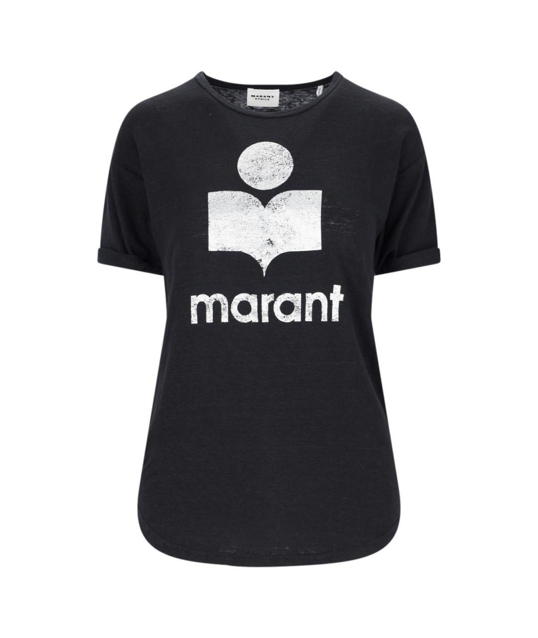 ISABEL MARANT ETOILE Черная льняная футболка, фото 1