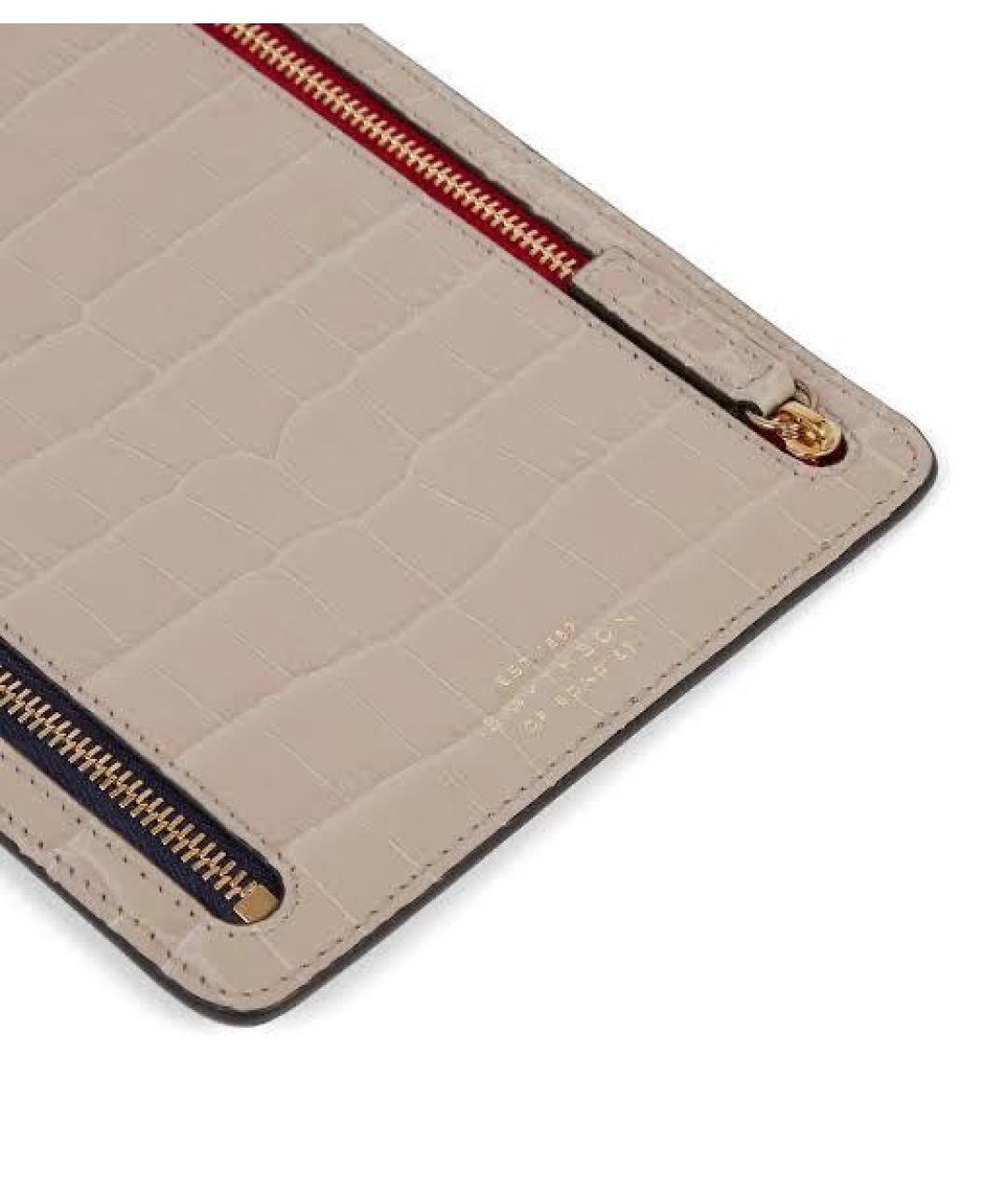 SMYTHSON Бежевый кожаный кошелек, фото 3