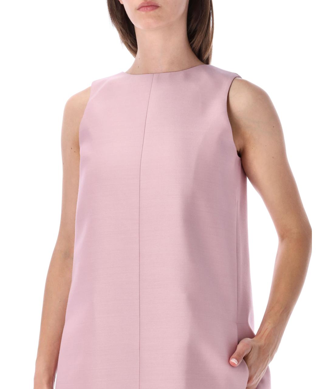 BALENCIAGA Розовое шерстяное коктейльное платье, фото 3