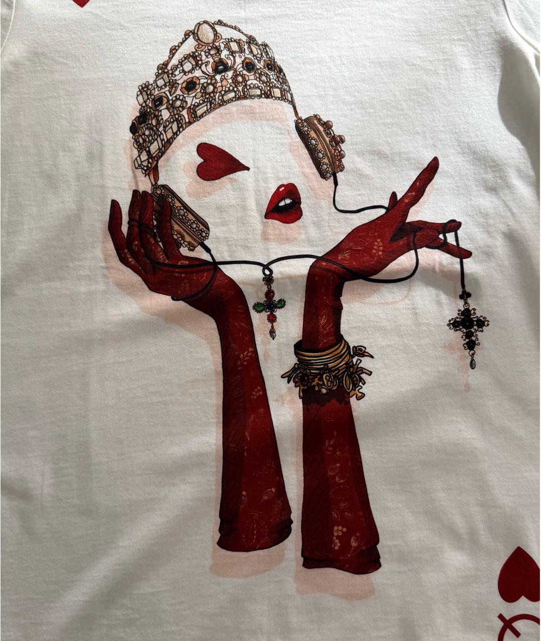 DOLCE&GABBANA Белая хлопковая футболка, фото 4