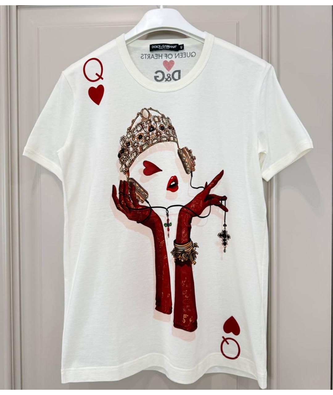 DOLCE&GABBANA Белая хлопковая футболка, фото 6