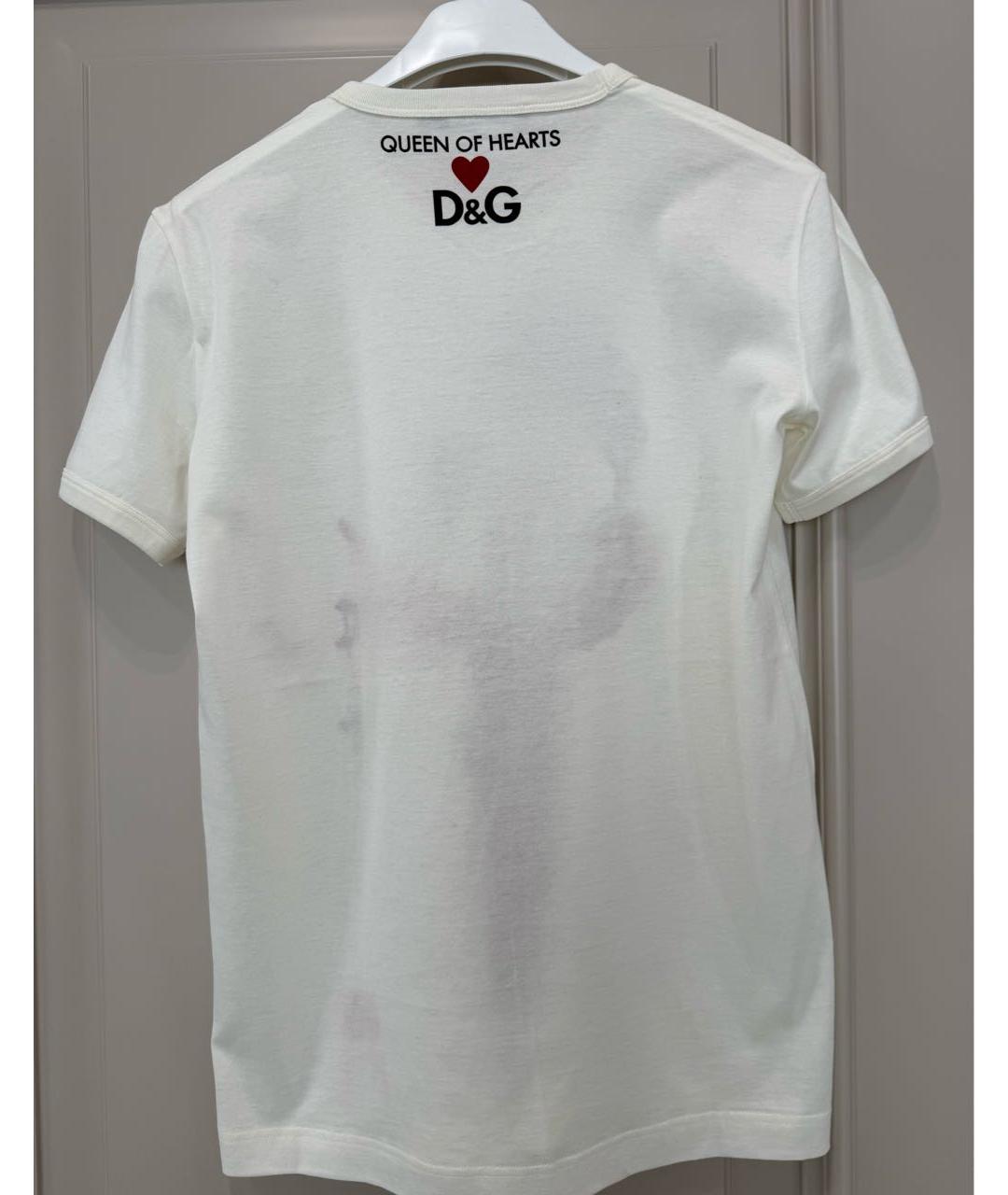DOLCE&GABBANA Белая хлопковая футболка, фото 2