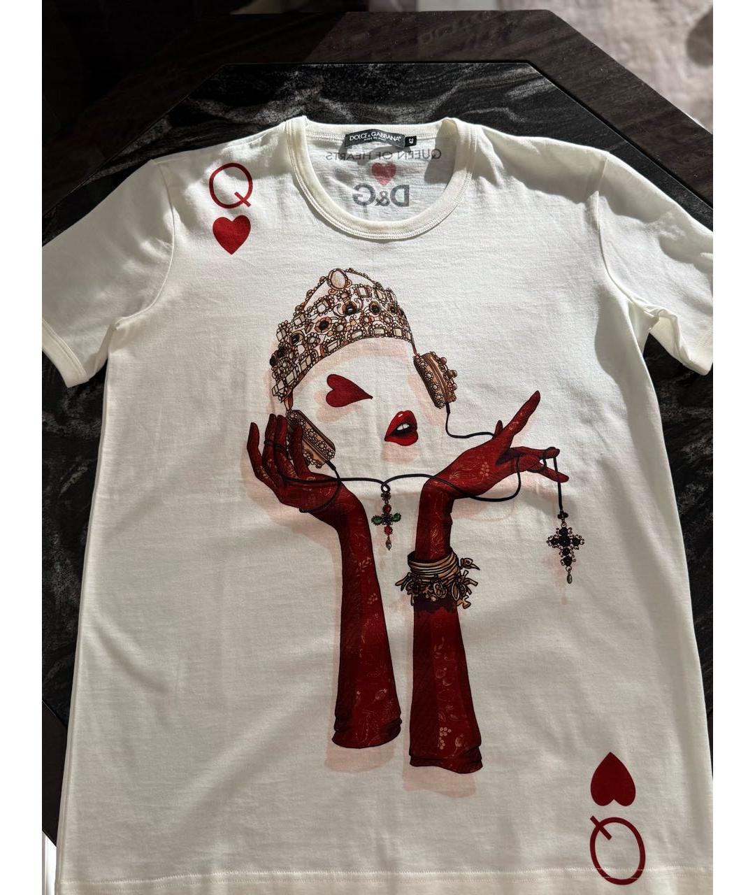 DOLCE&GABBANA Белая хлопковая футболка, фото 5