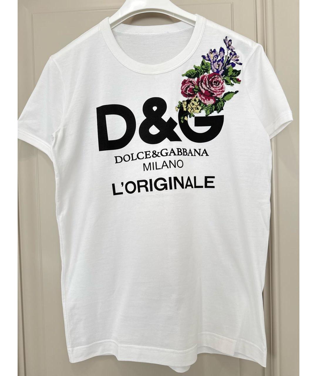 DOLCE&GABBANA Белая хлопковая футболка, фото 5
