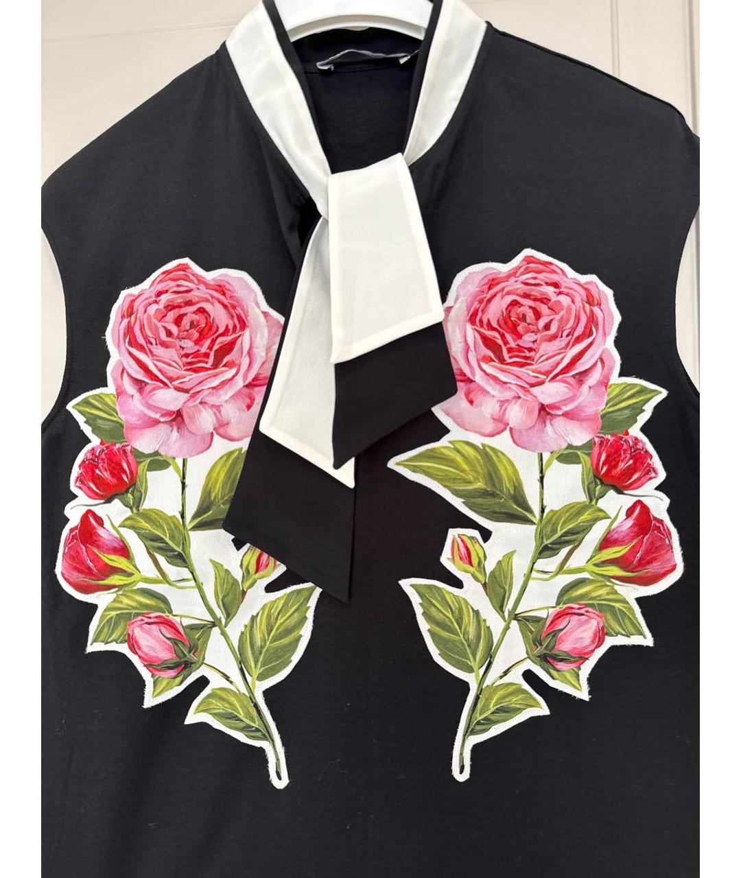DOLCE&GABBANA Черная хлопковая футболка, фото 3