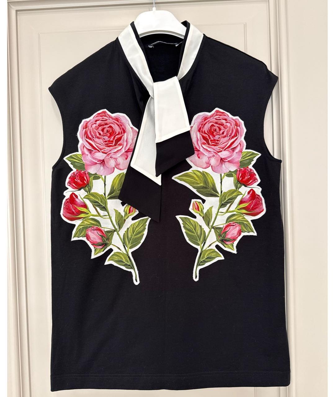 DOLCE&GABBANA Черная хлопковая футболка, фото 7