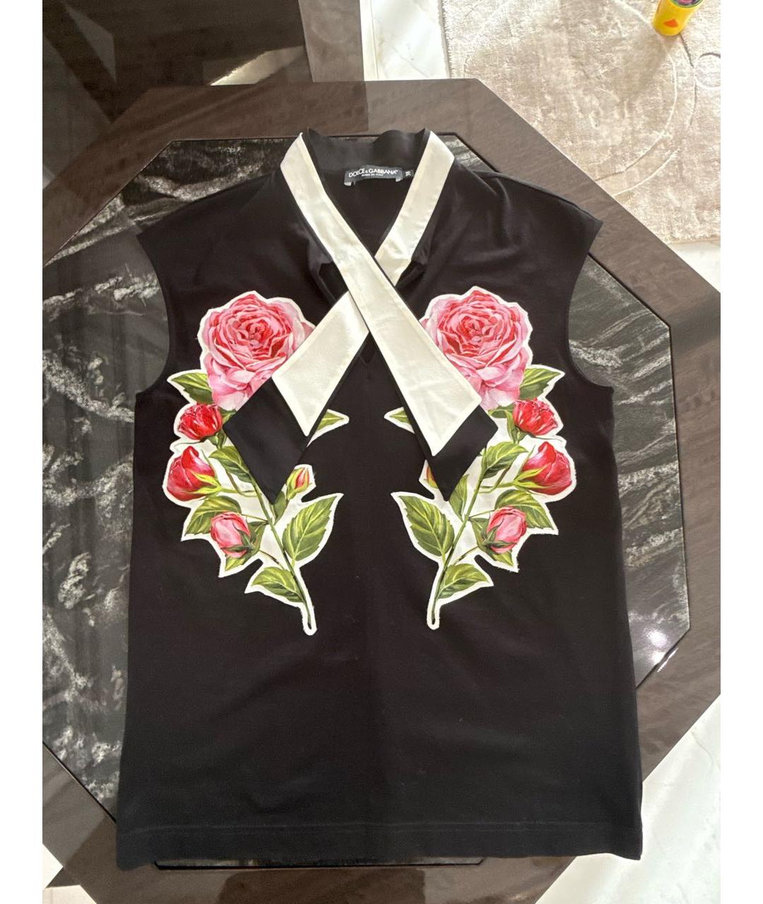 DOLCE&GABBANA Черная хлопковая футболка, фото 6