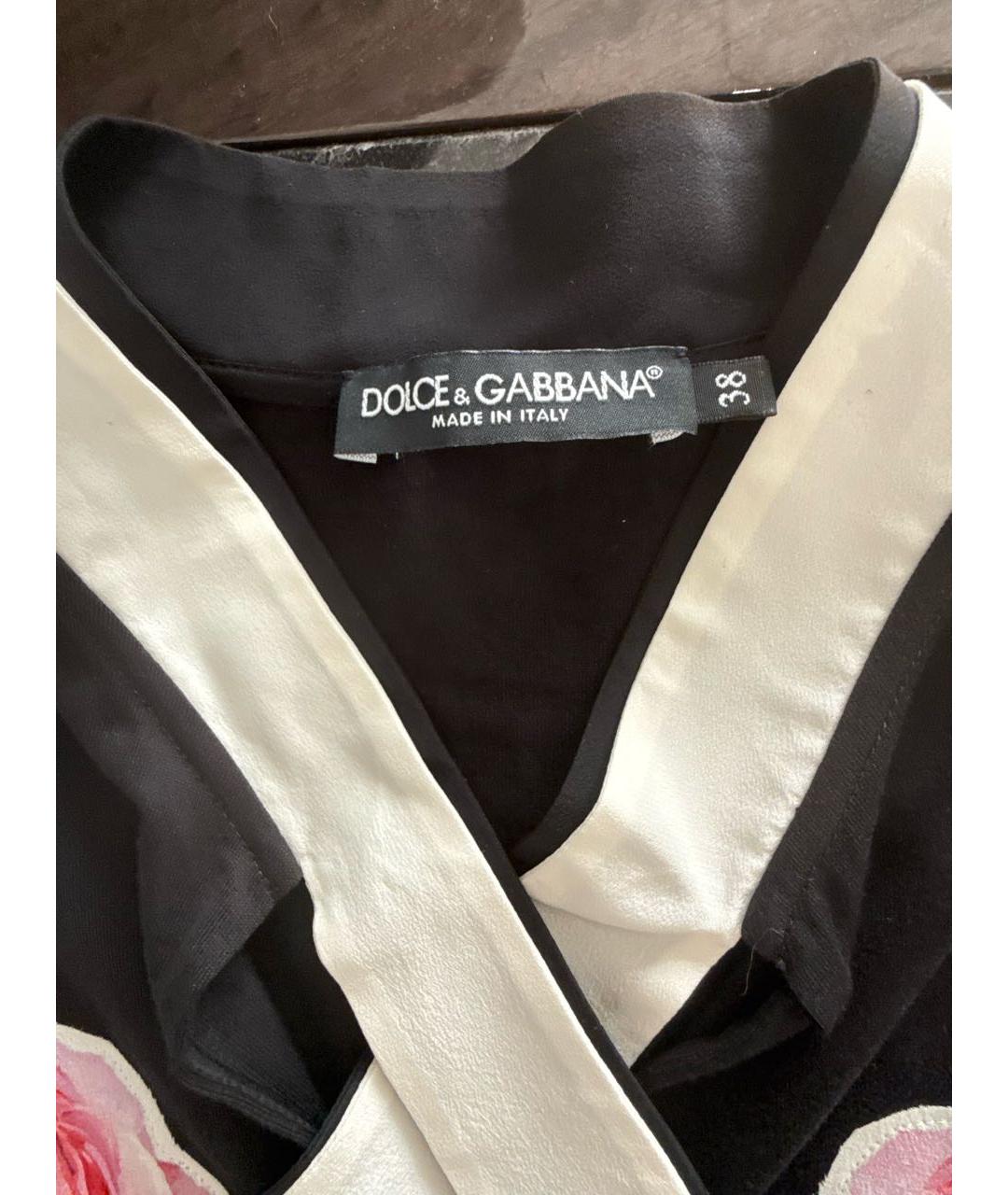 DOLCE&GABBANA Черная хлопковая футболка, фото 4