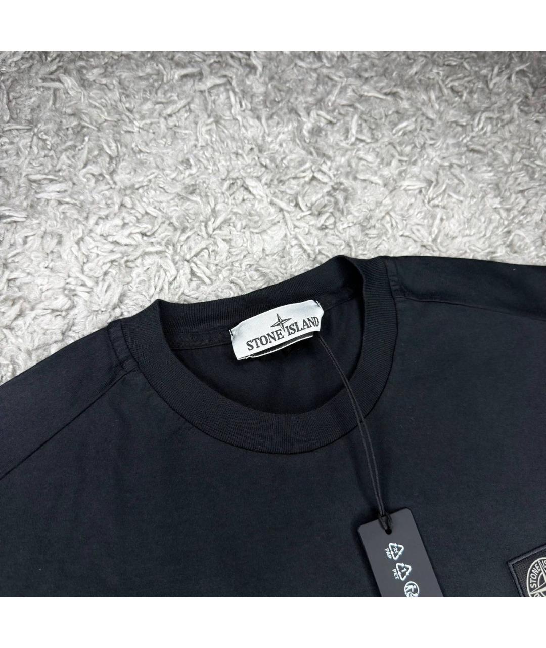 STONE ISLAND Черная футболка, фото 3