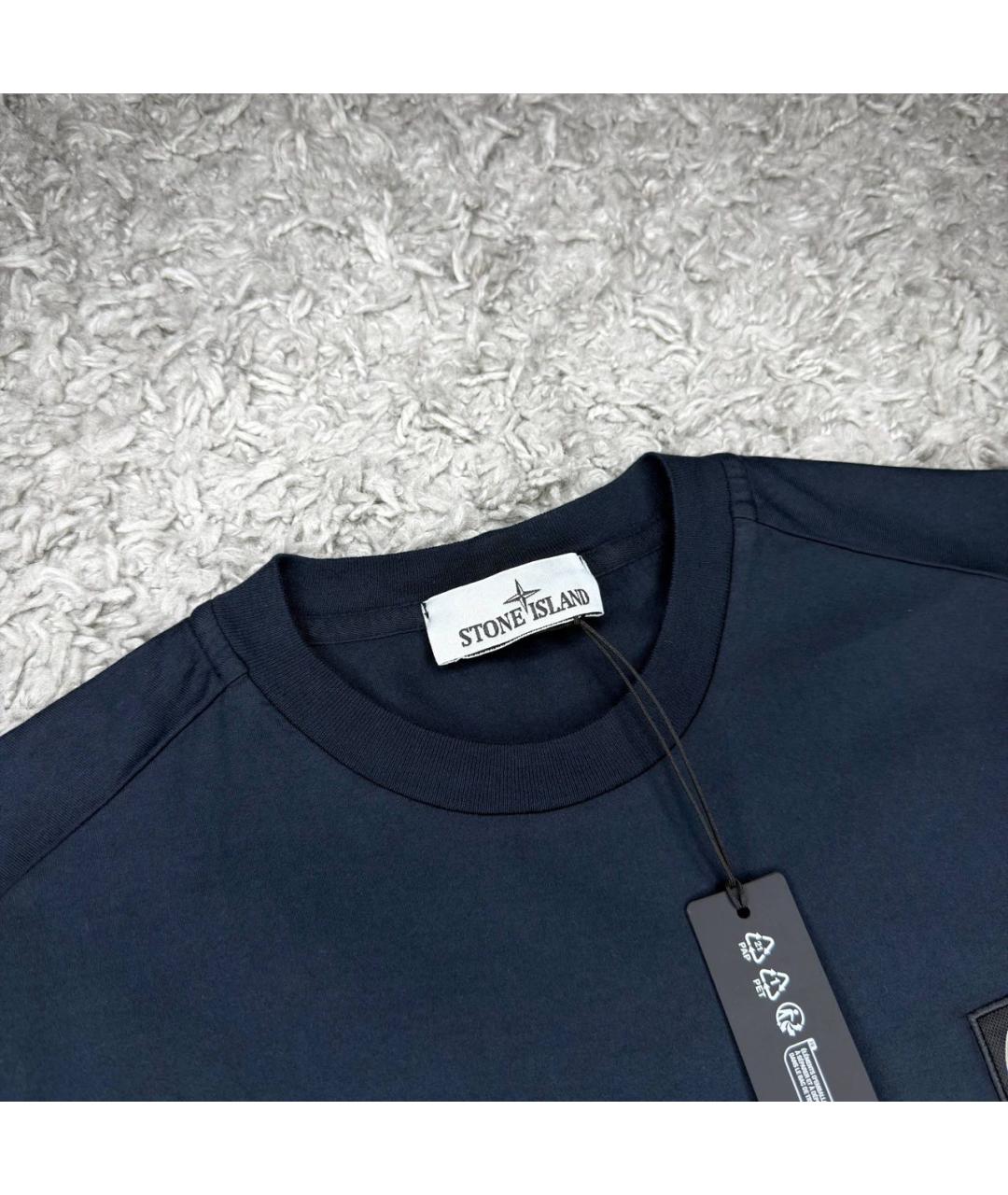 STONE ISLAND Темно-синяя футболка, фото 3