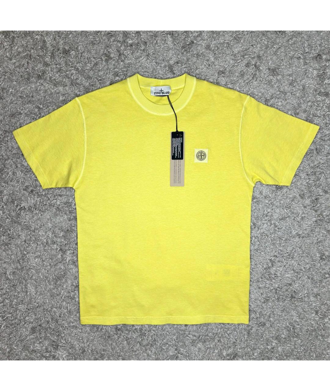 STONE ISLAND Желтая хлопковая футболка, фото 6