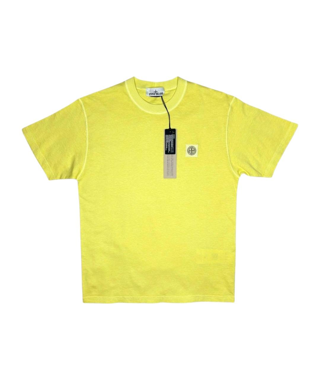 STONE ISLAND Желтая хлопковая футболка, фото 1