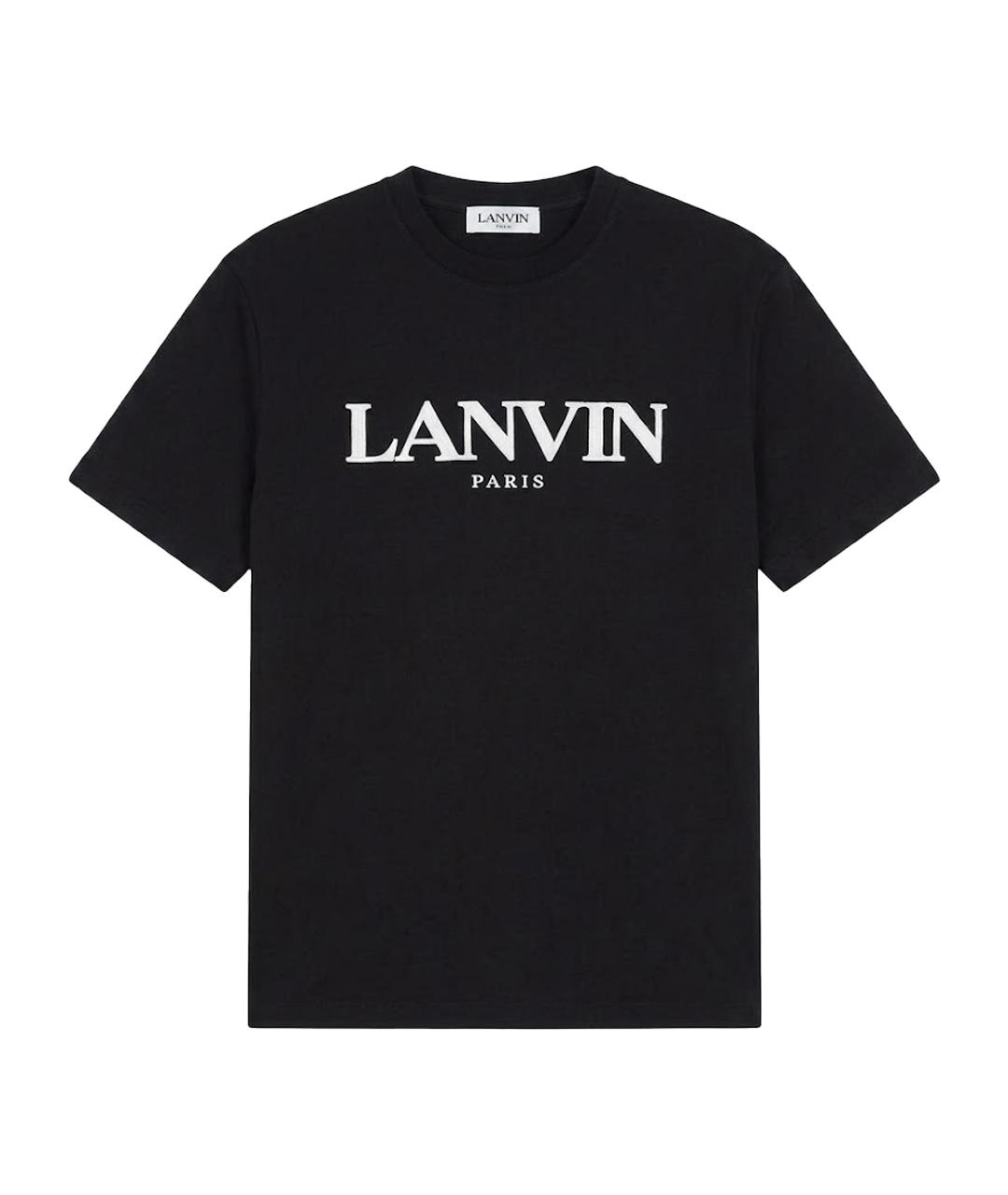 LANVIN Черная хлопковая футболка, фото 1