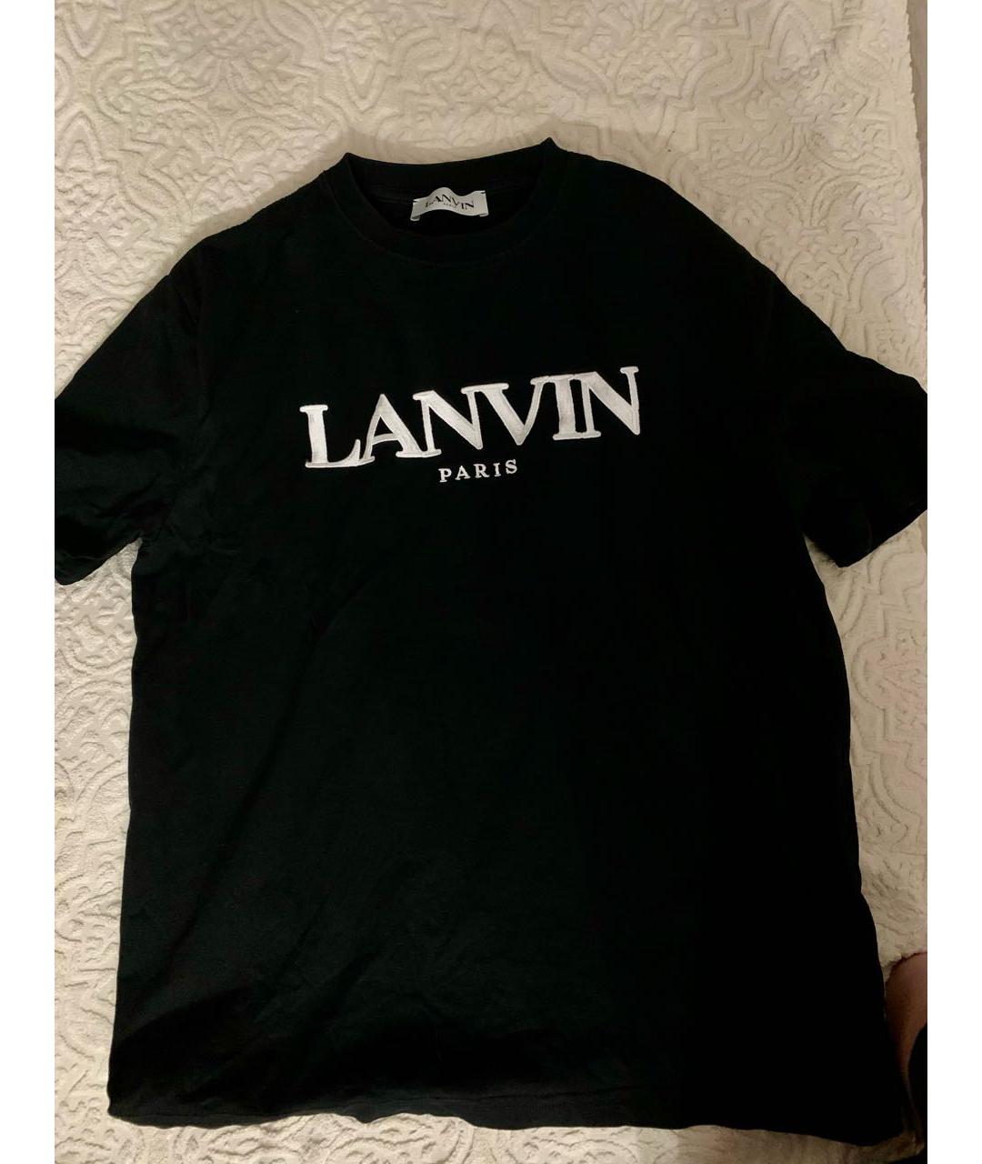 LANVIN Черная хлопковая футболка, фото 3