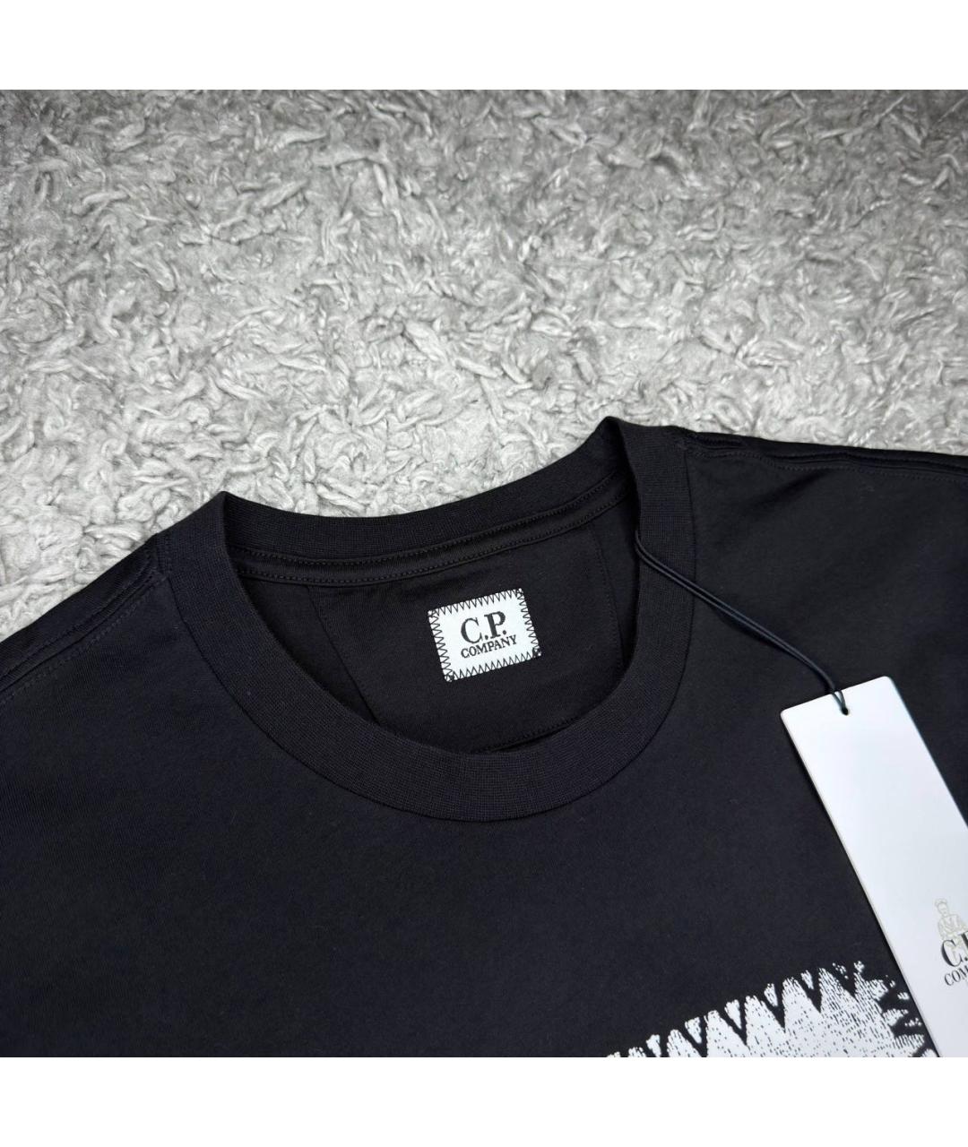 CP COMPANY Черная хлопковая футболка, фото 3