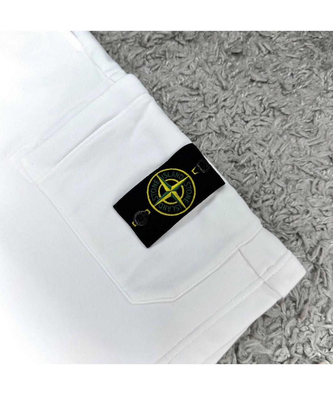 STONE ISLAND Белые хлопковые шорты, фото 5