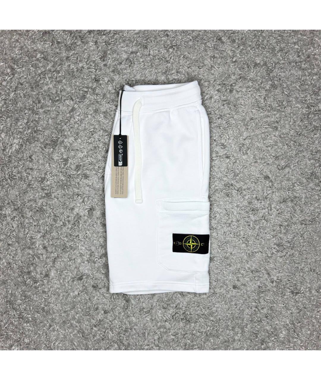 STONE ISLAND Белые хлопковые шорты, фото 2
