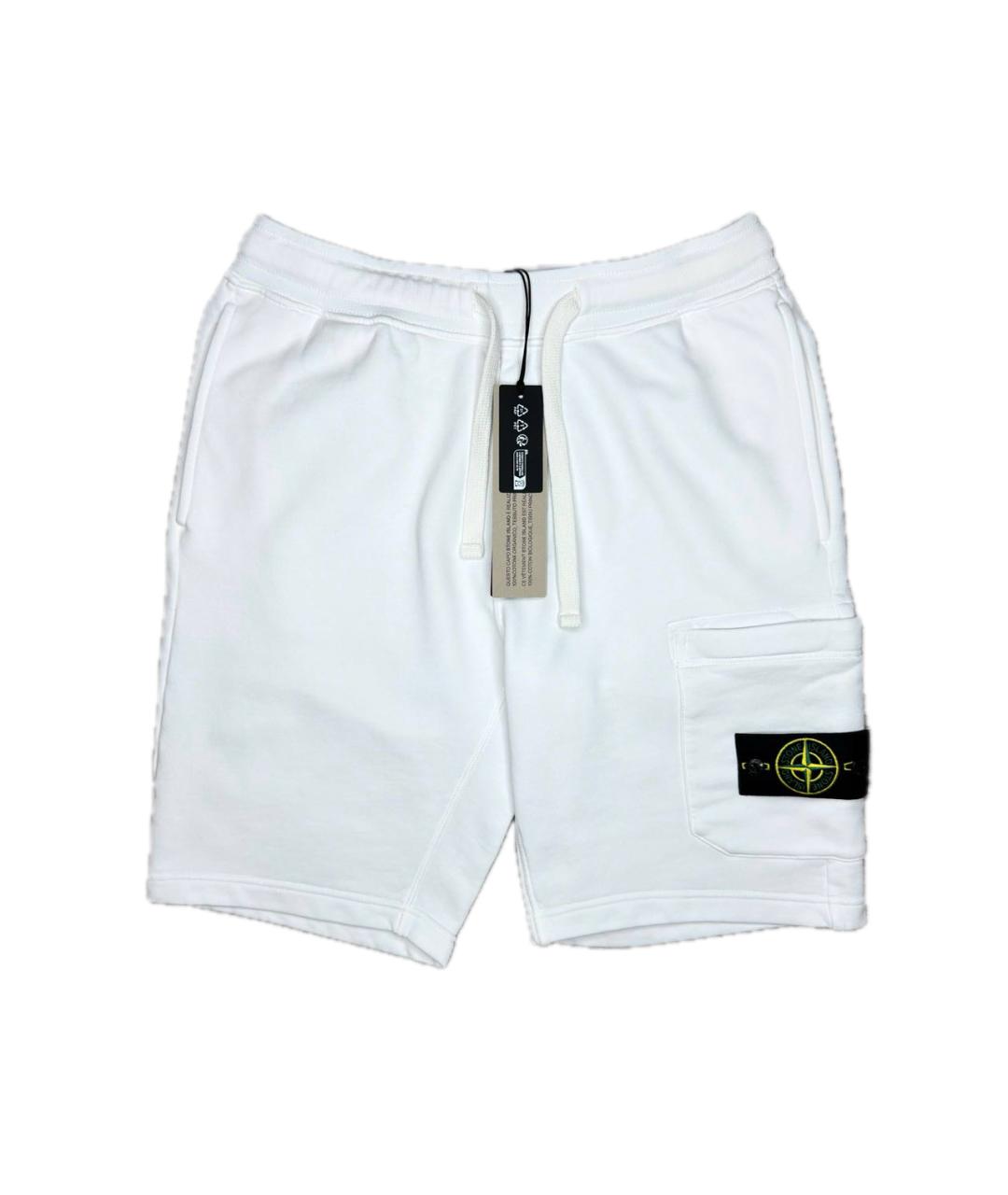 STONE ISLAND Белые хлопковые шорты, фото 1
