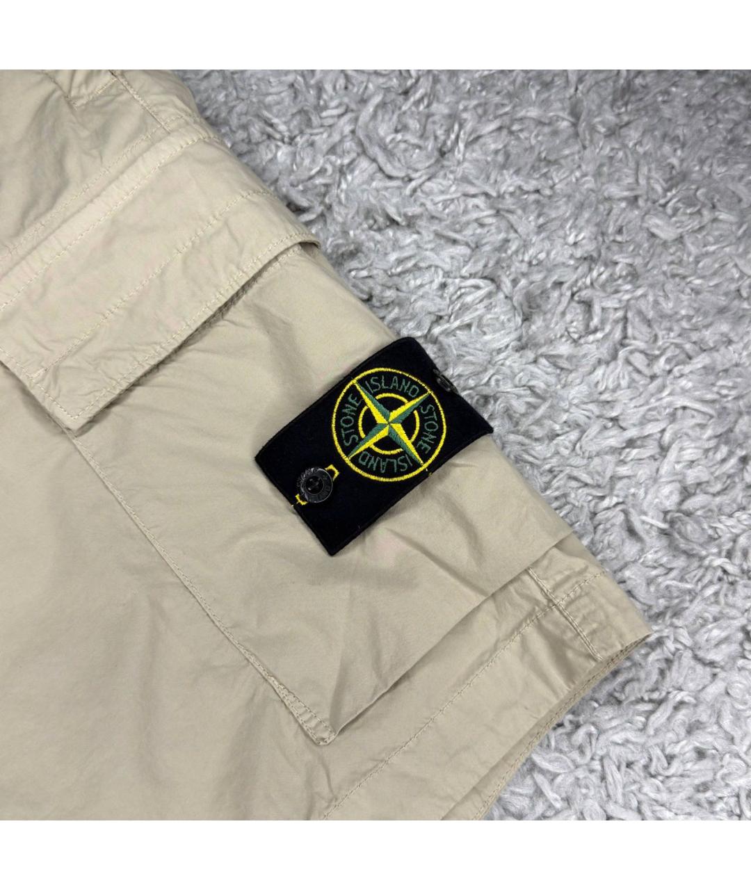 STONE ISLAND Бежевые шорты, фото 3