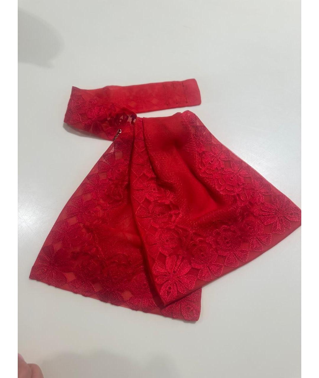 CHRISTIAN DIOR Красный шелковый воротник, фото 7