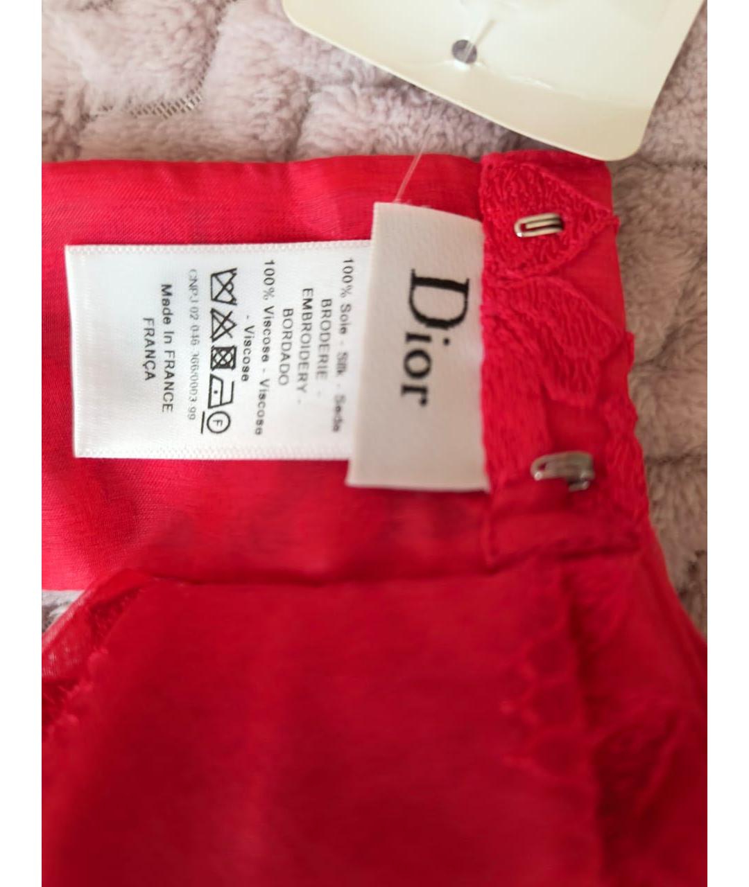 CHRISTIAN DIOR Красный шелковый воротник, фото 3