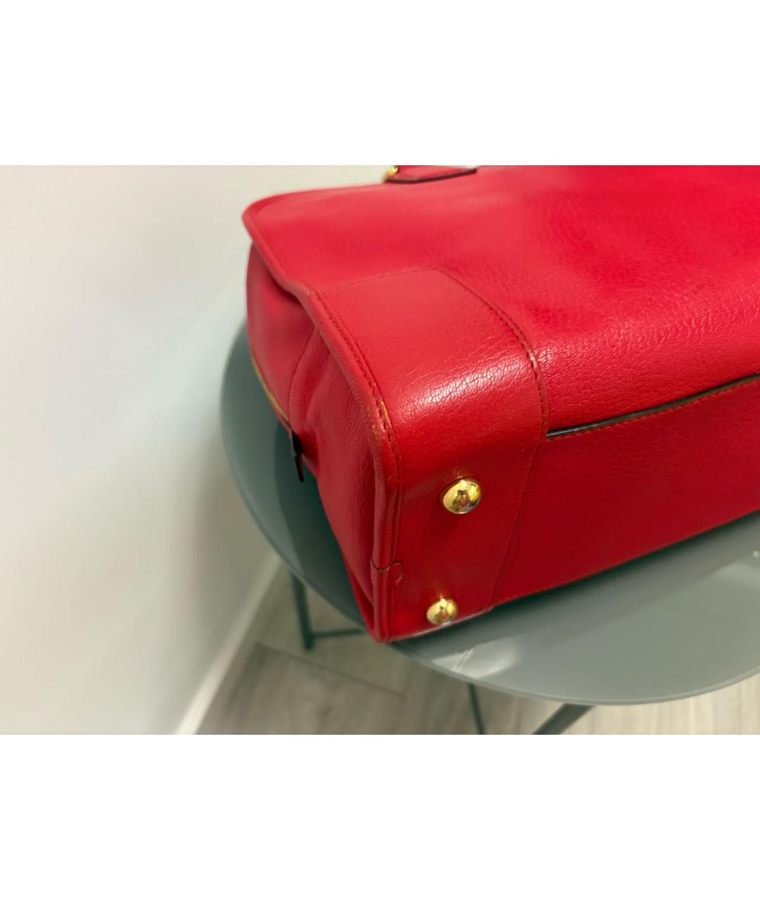 LOEWE Красная кожаная сумка тоут, фото 7