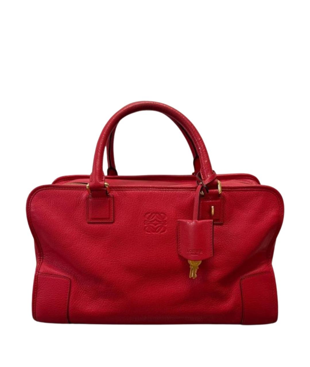 LOEWE Красная кожаная сумка тоут, фото 1