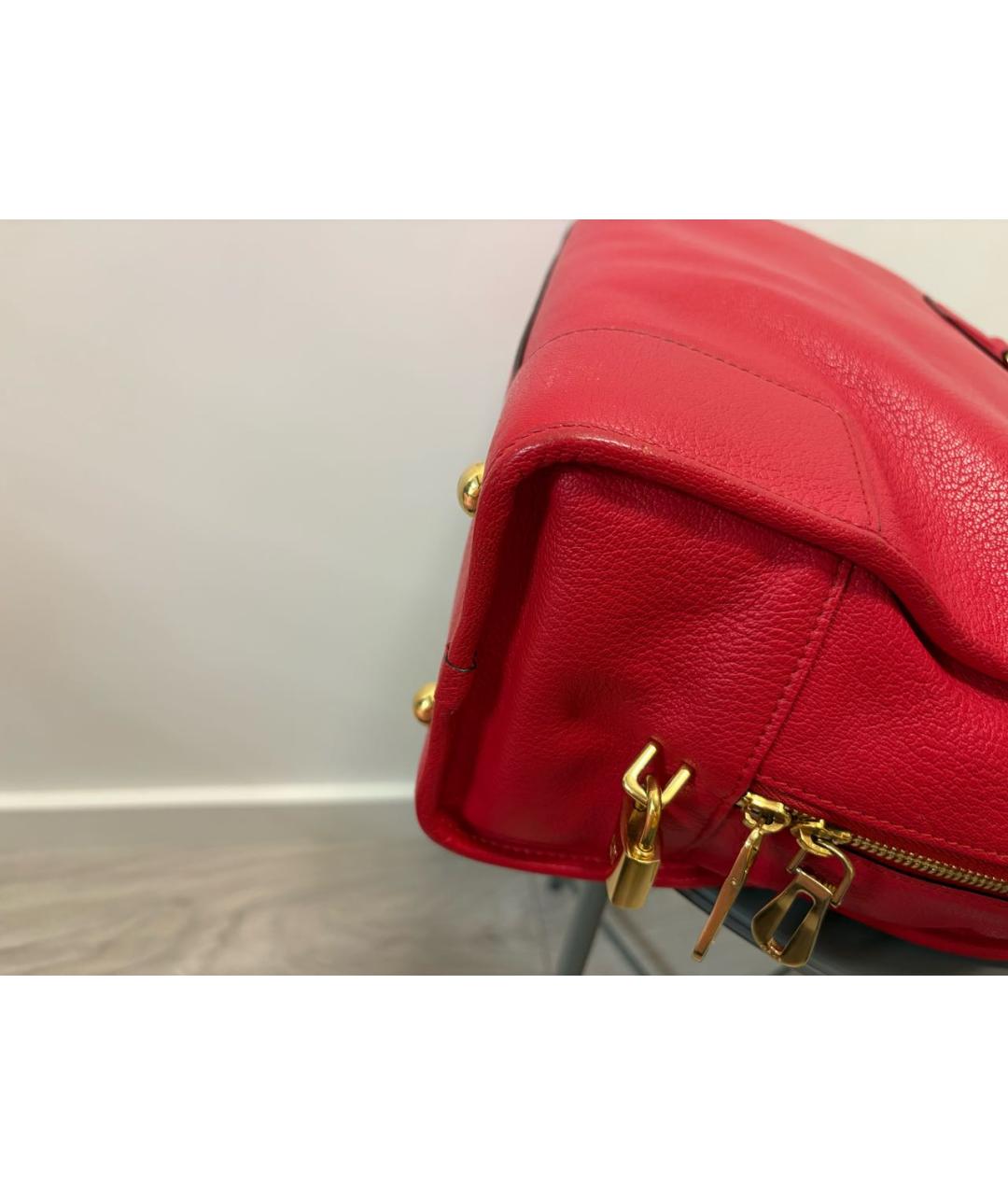 LOEWE Красная кожаная сумка тоут, фото 8