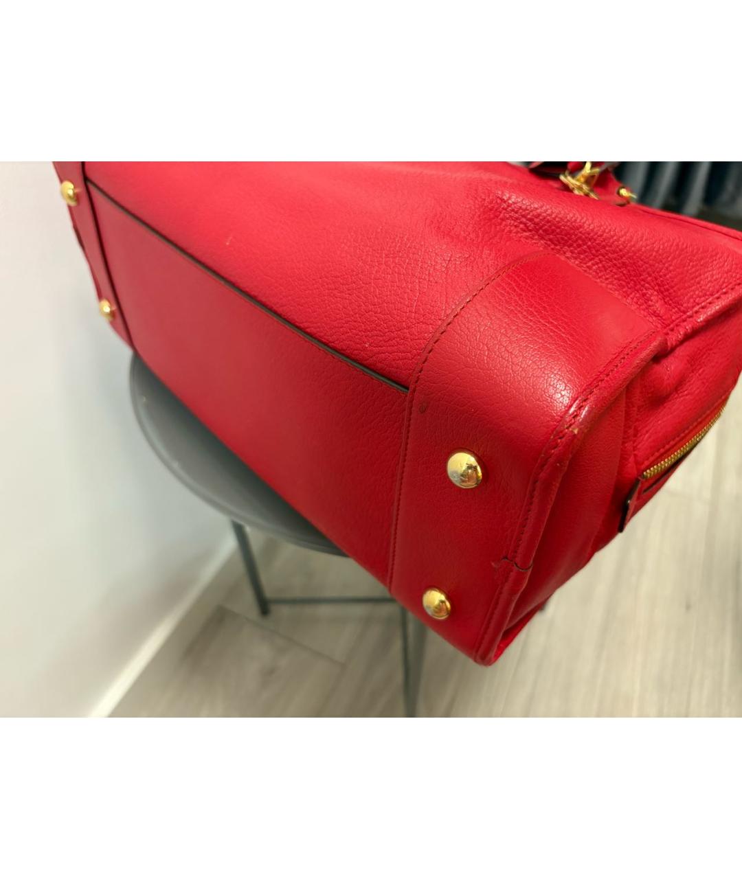 LOEWE Красная кожаная сумка тоут, фото 6