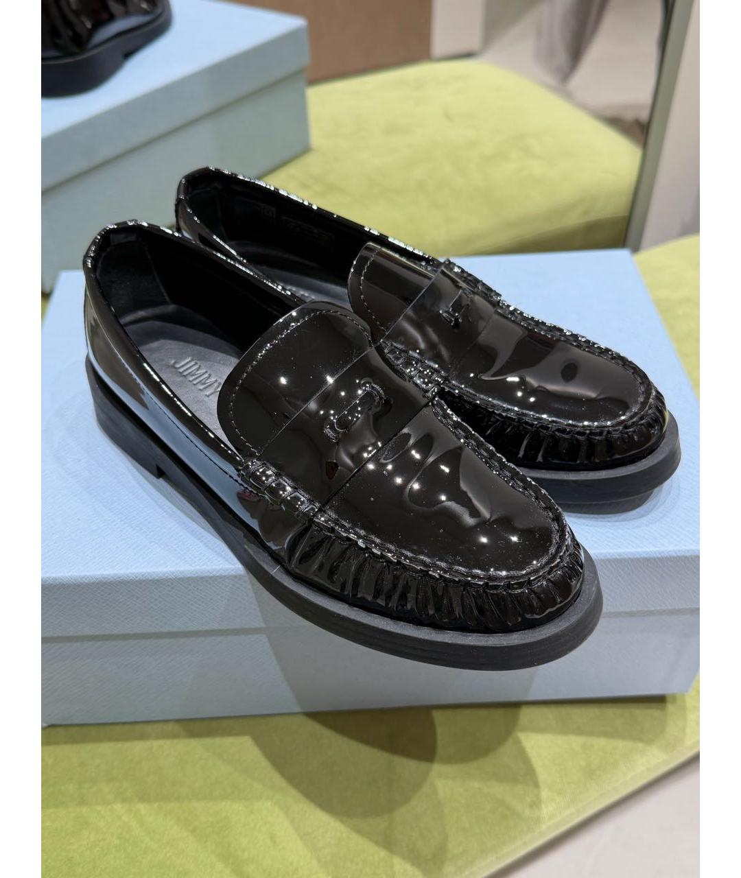 JIMMY CHOO Черные лоферы из лакированной кожи, фото 2