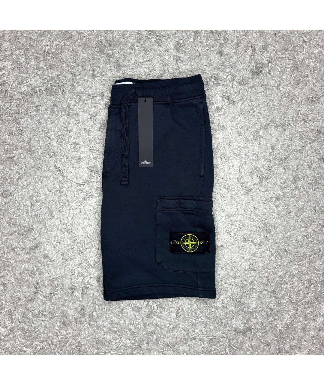 STONE ISLAND Темно-синие хлопковые шорты, фото 2