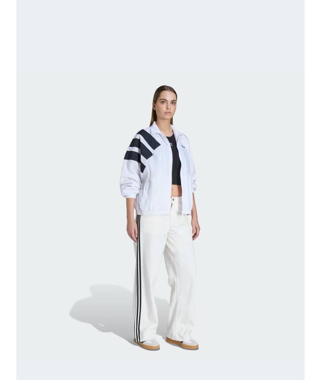 ADIDAS Белая полиэстеровая куртка, фото 3
