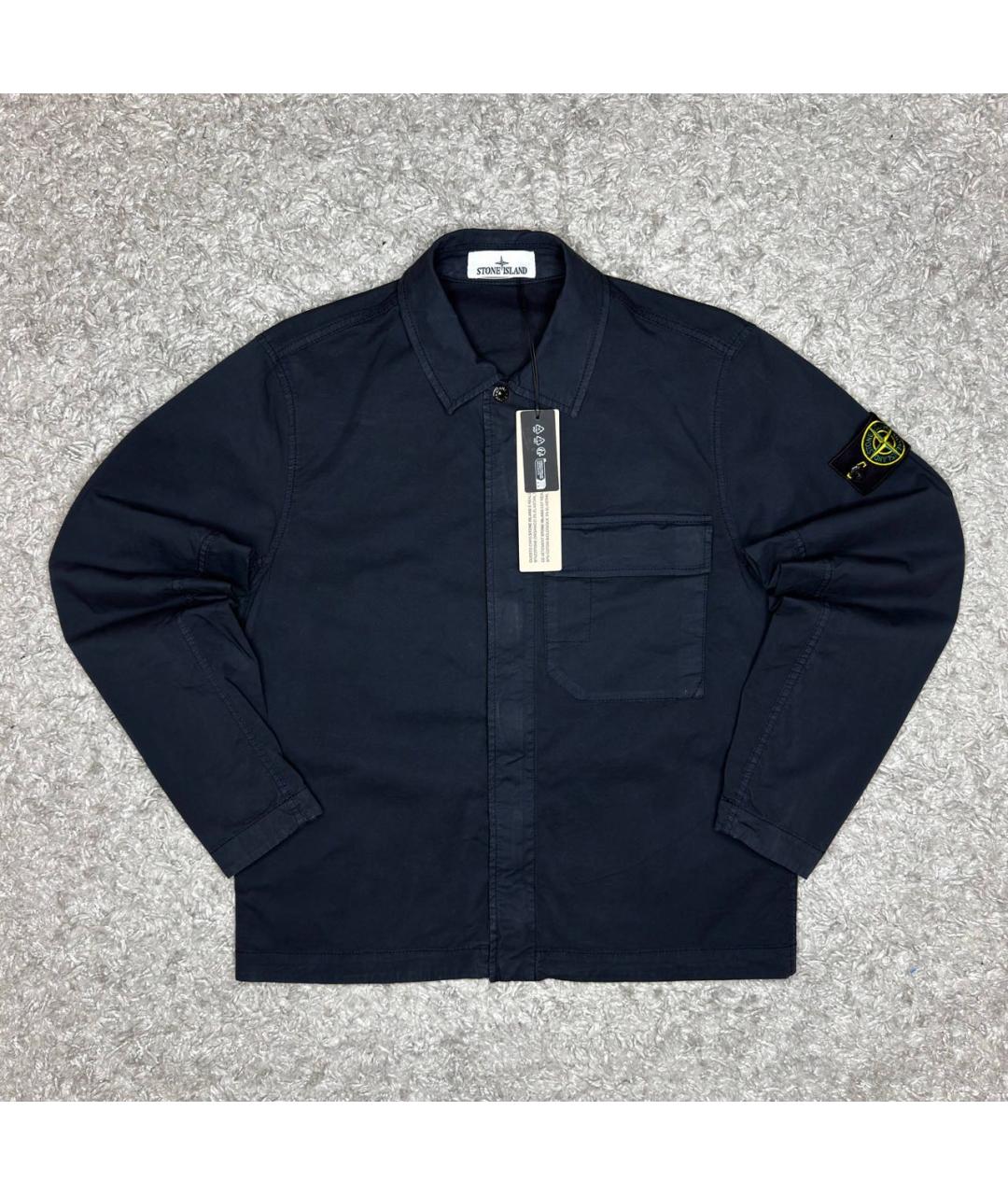 STONE ISLAND Темно-синяя хлопковая куртка, фото 6