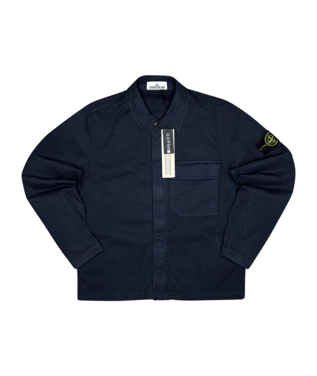 STONE ISLAND Темно-синяя хлопковая куртка, фото 1