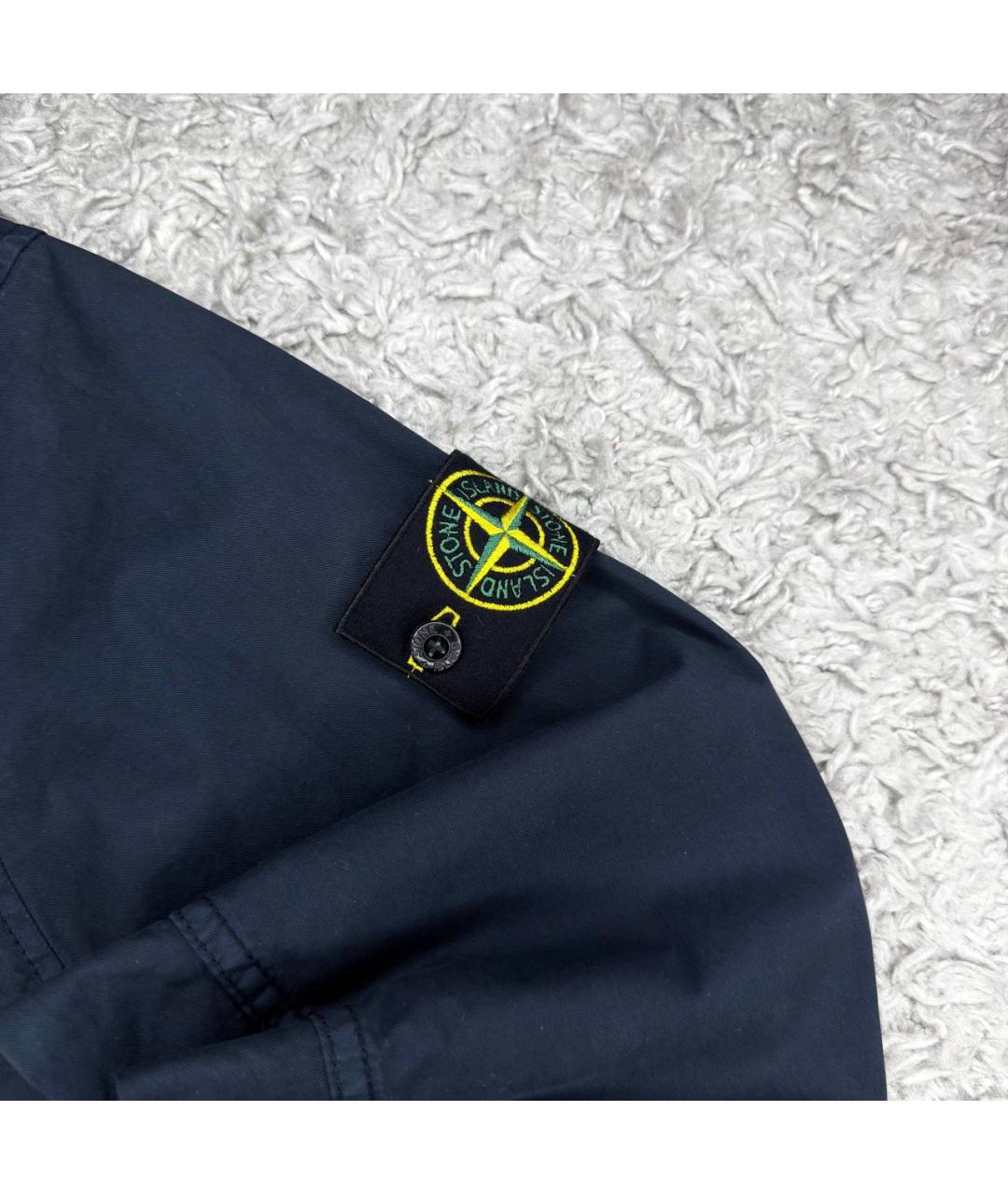 STONE ISLAND Темно-синяя хлопковая куртка, фото 2