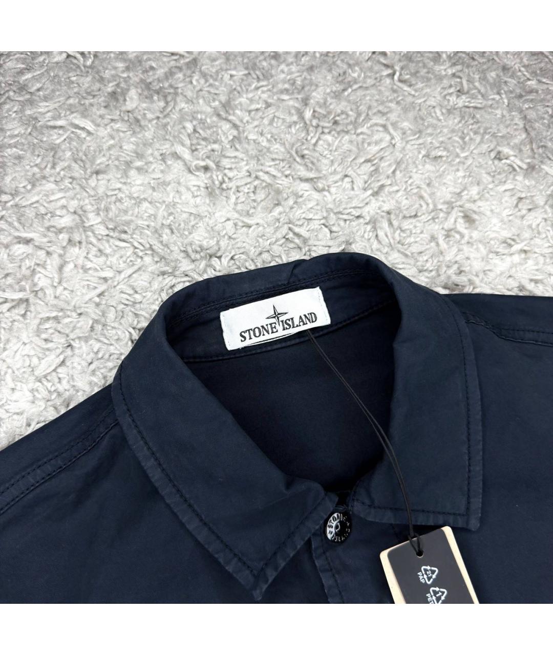 STONE ISLAND Темно-синяя хлопковая куртка, фото 3