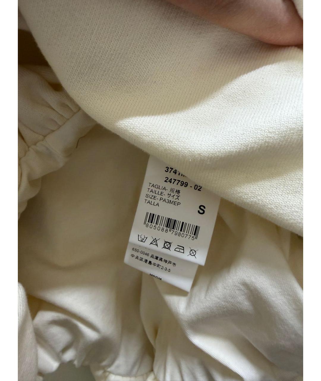 MSGM Белая хлопковая юбка мини, фото 4