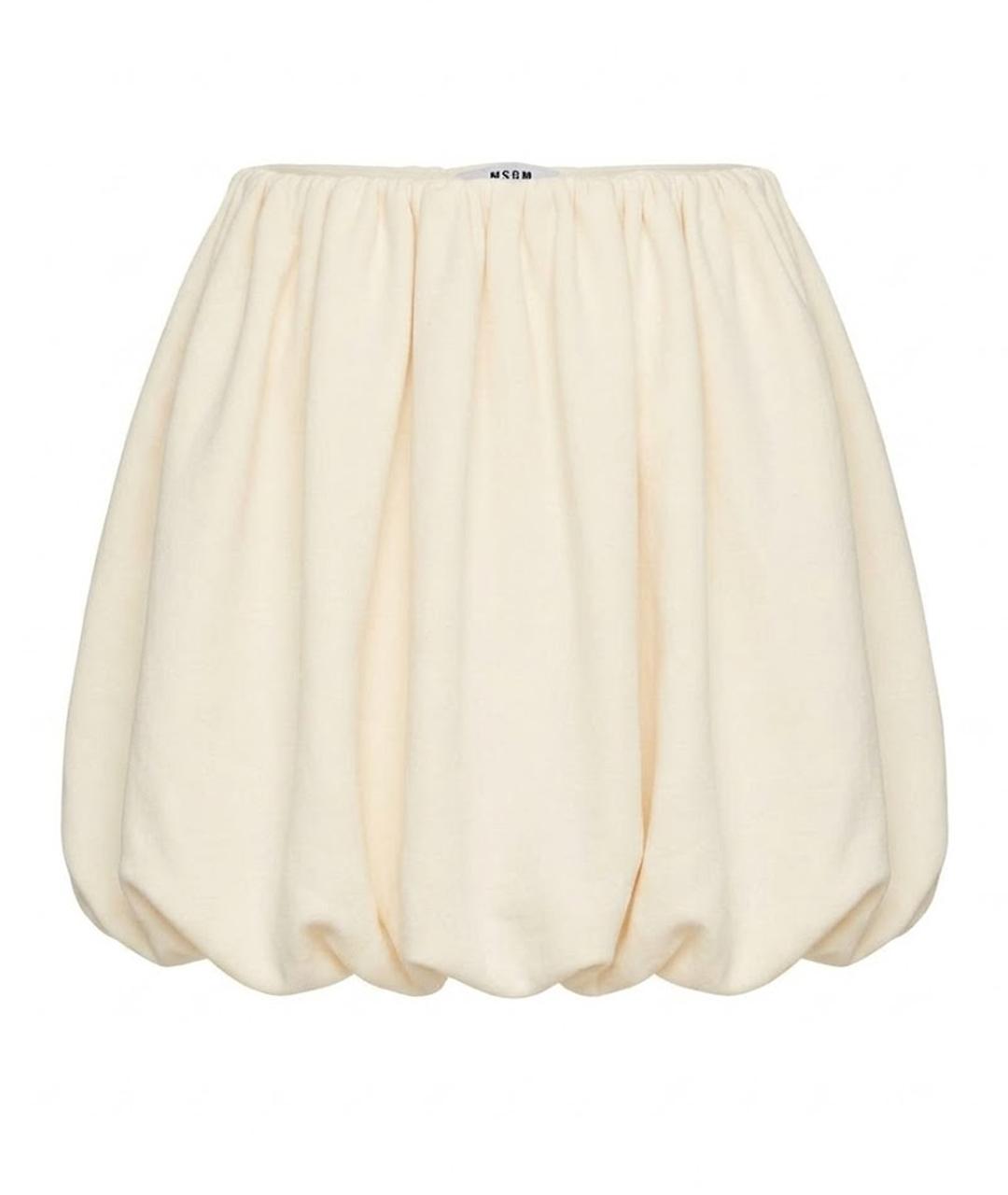 MSGM Белая хлопковая юбка мини, фото 1