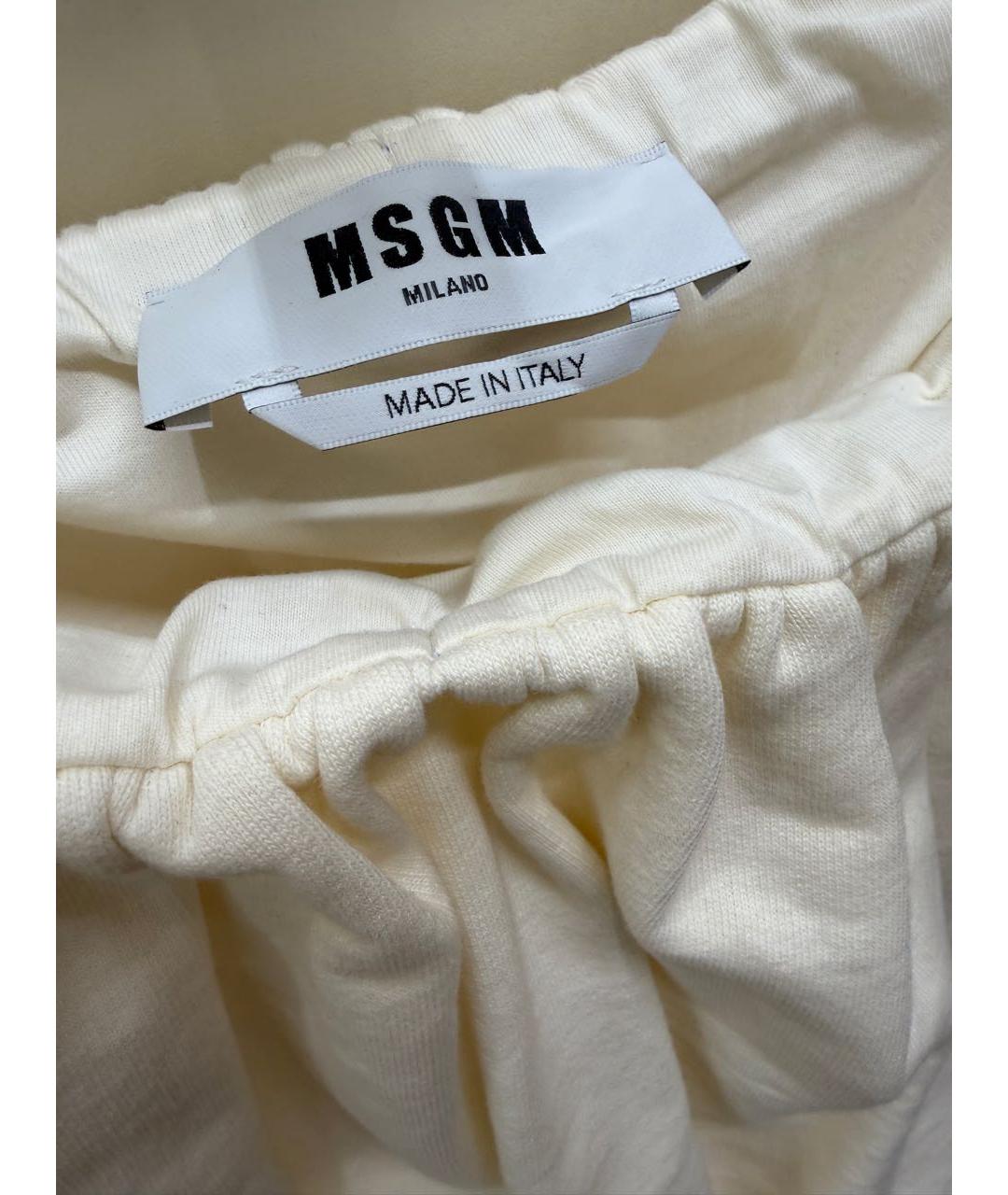 MSGM Белая хлопковая юбка мини, фото 3