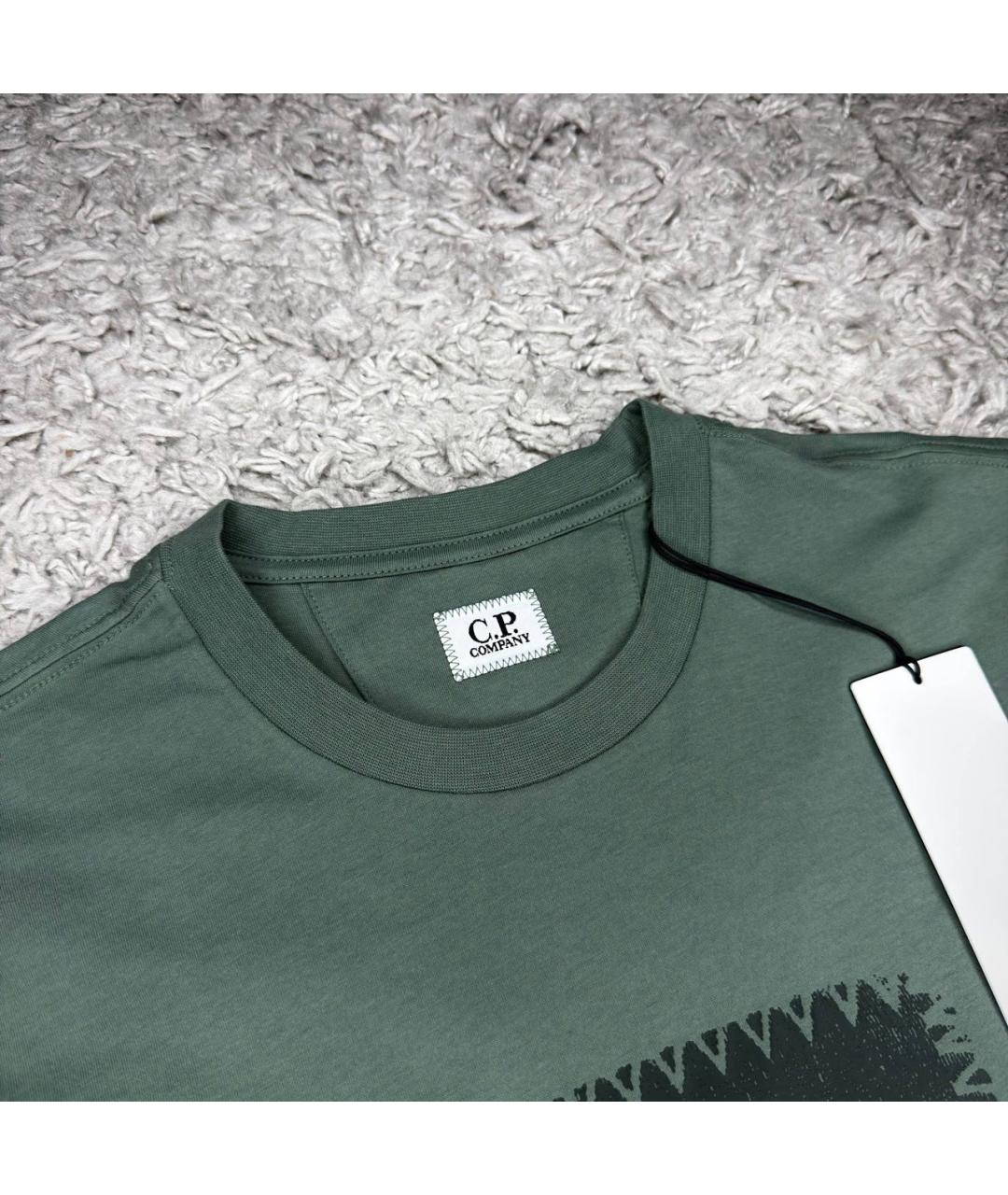 CP COMPANY Зеленая хлопковая футболка, фото 3