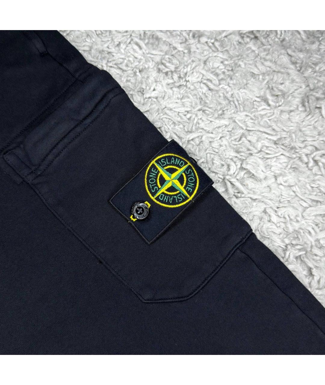 STONE ISLAND Черные хлопковые повседневные брюки, фото 3